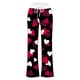 thumbnail image 3 of Pantalones mezclilla mujer Gibobby Día de San Valentín Impreso Love PrintHome con cordón en la cintura pierna ancha Rojo S, 3 of 4