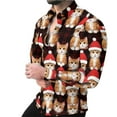 thumbnail image 2 of Donemore Men's Long Sleeve Button-Down Collar Shirt, Christmas Themed Holiday Print Design, Comfortable Casual Daily Wear Fashion Top, 2 of 8