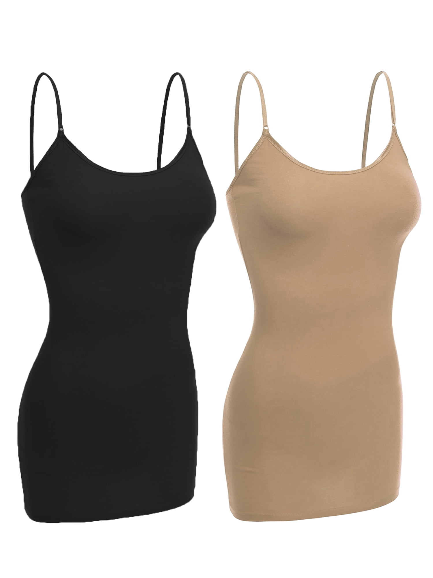 3 Color 3 Pieces Women Camisole Basic Camis Tanks Stretch Cami with Adjustable Straps