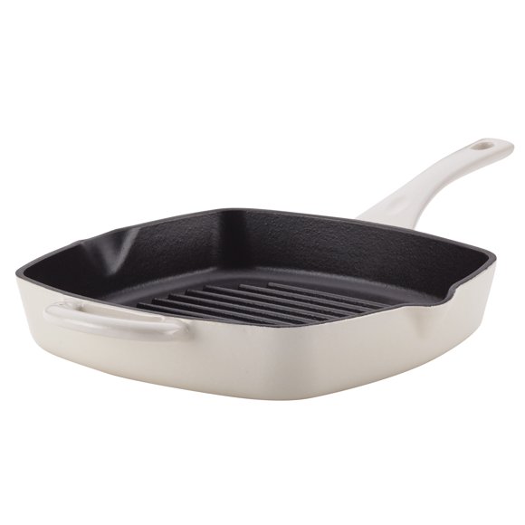 Ayesha Curry 47435 Cast Iron Grill/Griddle, 10", French Vanilla