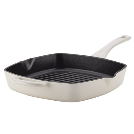 Ayesha Curry Cast Iron Square Grill Pan with Pour Spouts, 10-Inch, French