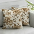 thumbnail image 3 of Chinoiserie Floral Pillow Covers Set of 2, Vintage Brown Flower Decorative Throw Pillow Covers Outdoor Farmhouse Decor Pillowcase for Home Sofa, 3 of 8