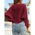 thumbnail image 2 of Long Sleeve Open Front Women's Bolero Shrug Sweater Knitted Cropped Cardigan Y2K Tops, 2 of 4