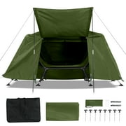 Ktaxon Camping Tent Cot Combo Single Person Off-Ground Tent Green