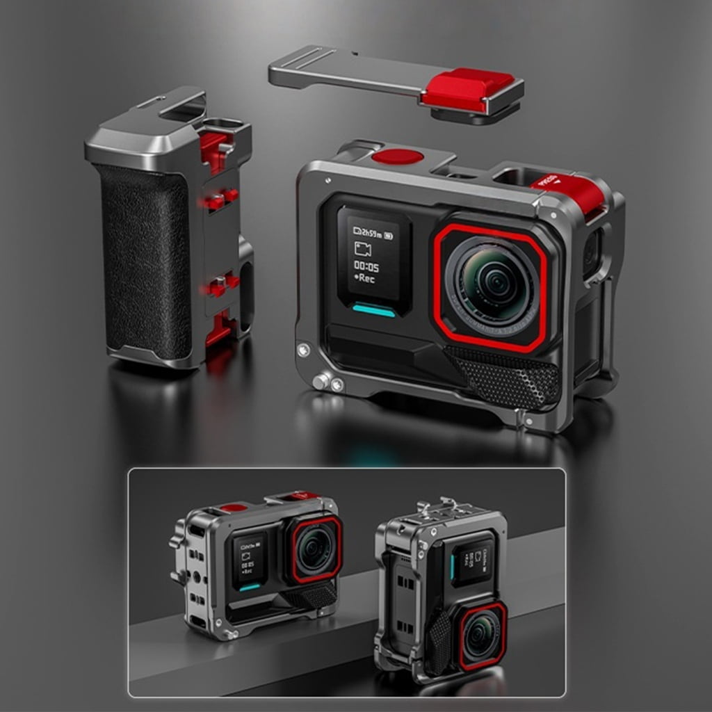 Jesscasday Portable Aluminum Camera Stabilizer Quick Release Cage Action Camera Expansion