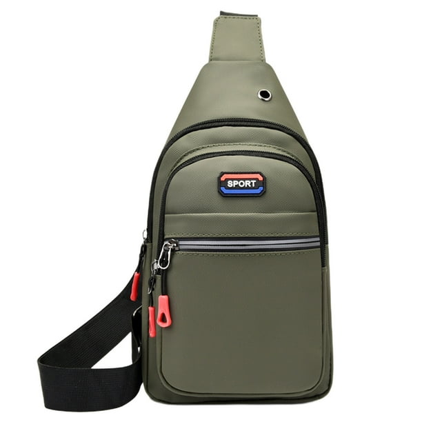 Bolsa Impermeable de Nylon Del Pecho de los Hombres - Paquete Frontal Elegante - Bolsa Multicapa de Gran Capacidad Bolsa de Cuerpo Cruzado Pequeña