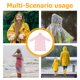 thumbnail image 4 of Poncho impermeable con capucha para adultos, transparente, con punta ondulada, unisex, portátil, transparente, para lluvia, para adultos, hombres y mujeres (rojo), 4 of 8
