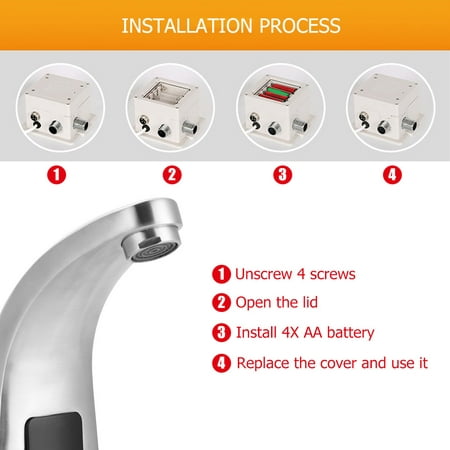 Qiilu Electronic Automatic Sensor Touchless Sink Hands Free