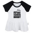 thumbnail image 1 of Future Farming Buddy Funny Dresses For Baby, Newborn Babies Skirts, Infant Princess Dress, 0-24M Kids Graphic Clothes (Black Raglan Dresses, 6-12 Months), 1 of 4