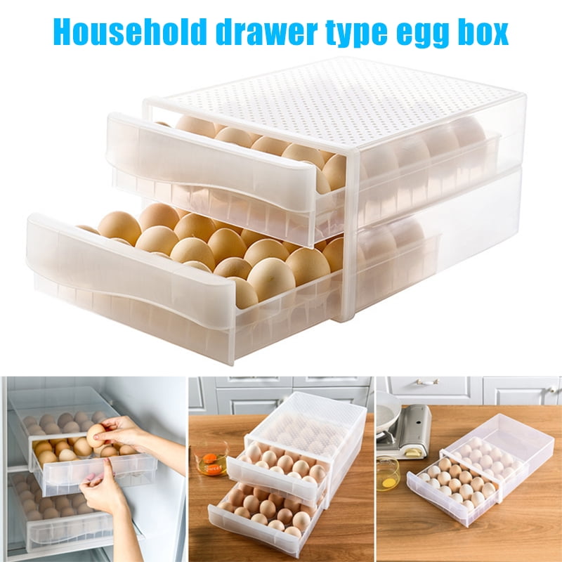 Plastic Egg Holder Tray Box Storage Refrigerator Fridge Eggs Box Case Container 