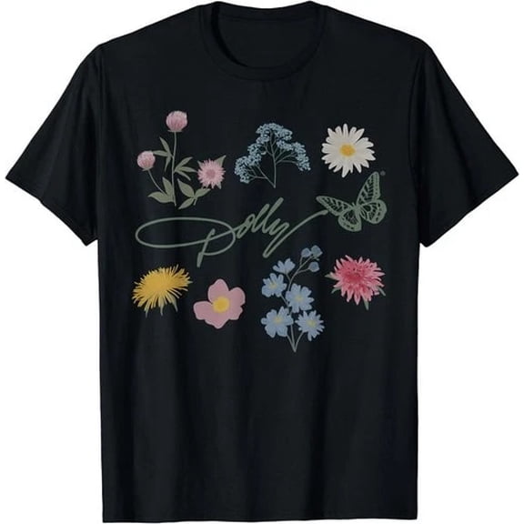 Dolly Butterfly Flower Signature Memorial Tribute T-Shirt