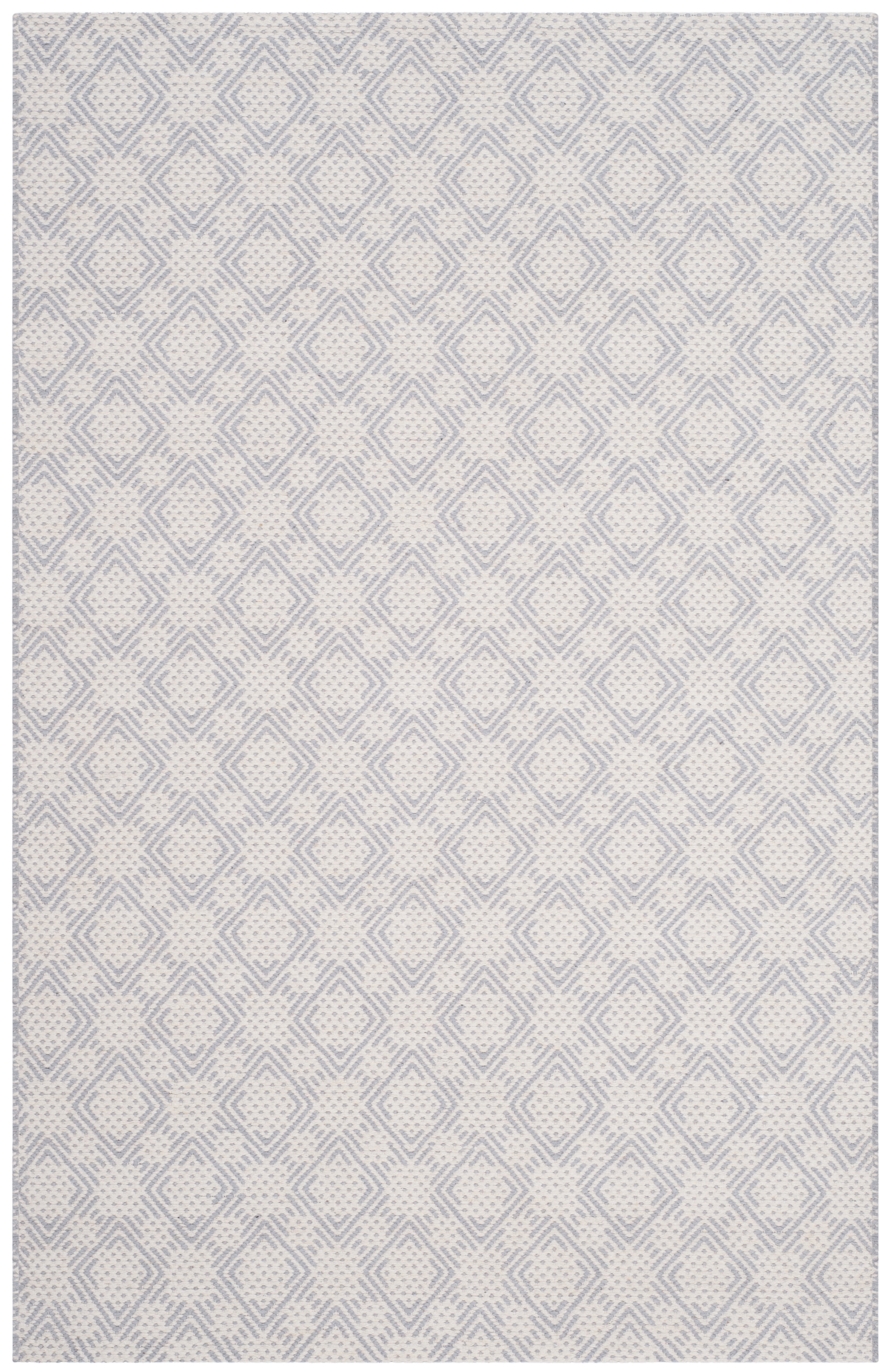 Safavieh Cotton Kilim Kilim Damask Cotton Area Rug, Silver/Ivory, 4' x 6'