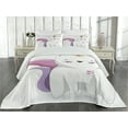 thumbnail image 2 of Ambesonne Unicorn Cat Quilted Coverlet 3 Pcs, Fantasy Character, Queen Size, Pale Pink Orange Lilac, 2 of 4