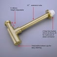 thumbnail image 4 of Bottle Trap, Brass Decorative 1 1/4 Bathroom Sink P Trap, Large Body Round Lavatory Waste Drain Kit, Brushed Gold, 4 of 7