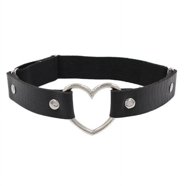 Cadena para pierna de cuero estilo Harajuku Punk, estilo europeo y americano, con forma de corazón, para baile callejero, de una sola capa, anillo para pierna