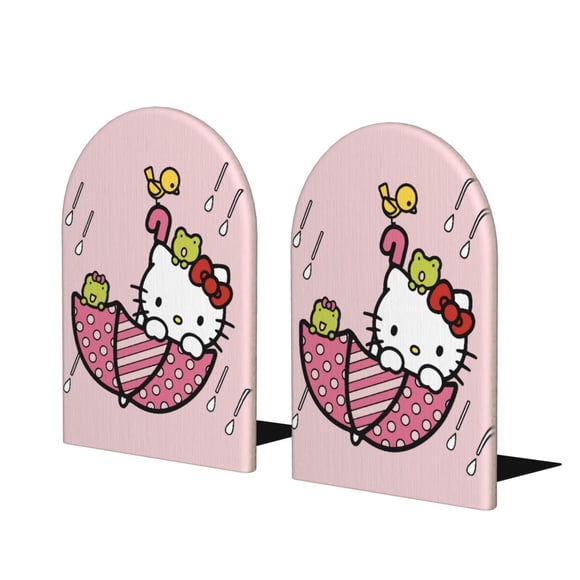 2 Pack Hello Kitty Serre-Livres Mignons en Métal Premium Décoratifs pour Étagères d'Enfants Chambre Bureau