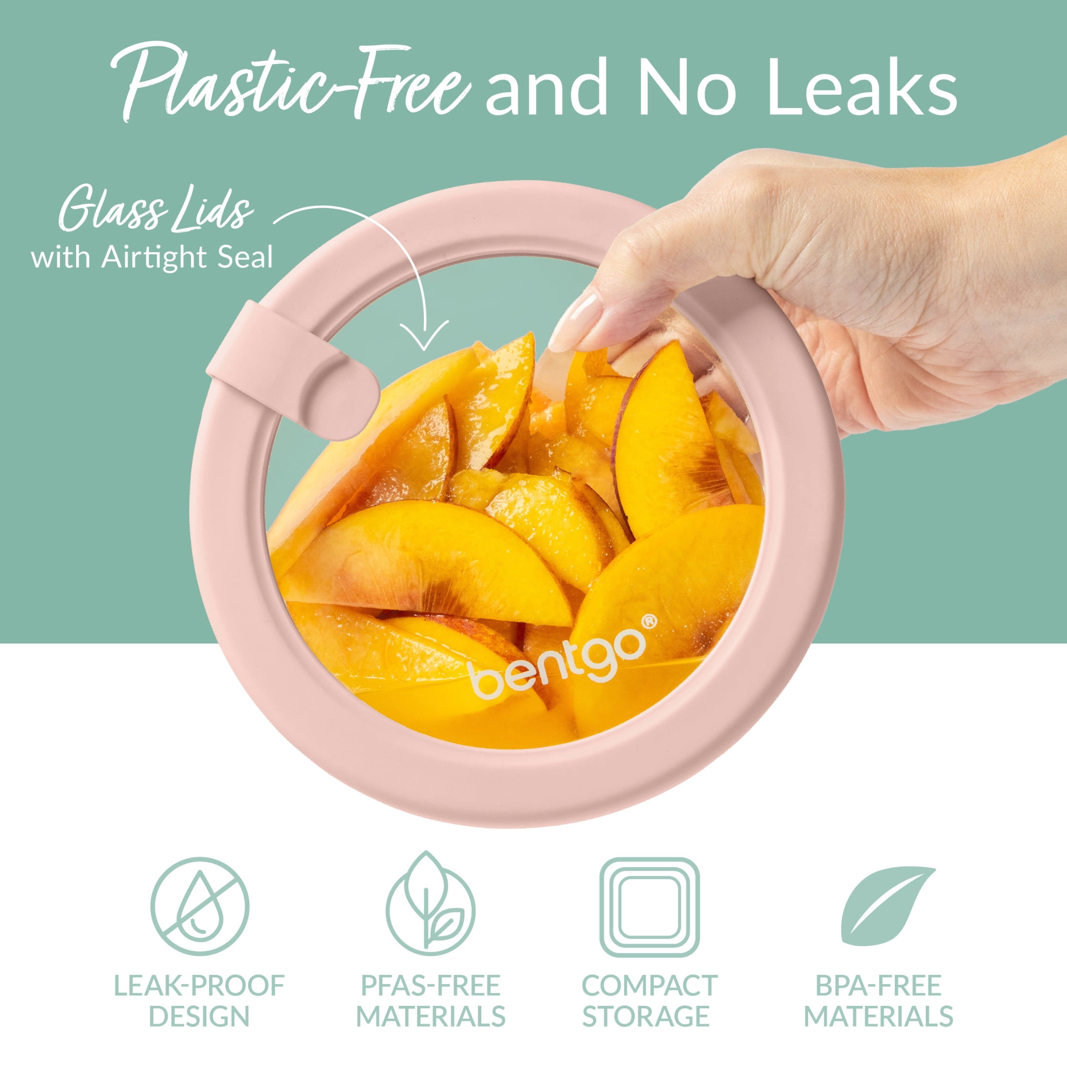 Bentgo Signature Leak-Proof Glass Food Storage - 12-Piece Set, 1-Compartment Meal Prep Plastic-Free Containers, Airtight Glass Lids, BPA-Free, Microwave, Freezer, Oven, Dishwasher Safe (Desert Sage)