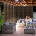 thumbnail image 2 of YRLLENSDAN 8 Panel Room Dividers Folding Portable, 6 ft Outdoor Indoor Privacy Screen, Temporary Walls for Home Office Restaurant, Brown, 2 of 7
