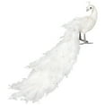thumbnail image 2 of Northlight Jeweled and Glittered Peacock Christmas Decoration with Faux Pearls - 24" - White, 2 of 9