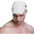 thumbnail image 2 of FYBTO Swimming Cap FYBTO Hearts Black Unisex Adult FYBTO Polyester, 2 of 4