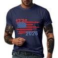 thumbnail image 4 of Shirts for Men Summer Independence Day Pullover 4th of July American Flag Travel Star T Shirts Crew Neck Short Sleeve Mens Shirts Big and Tall Dark Blue,XL, 4 of 6