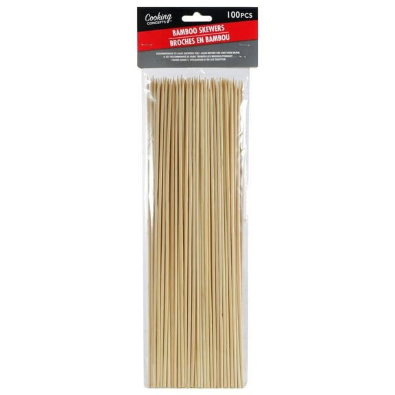 Grilling Skewers Bamboo 12” x 1/8” Round, 100 Ct/Pk