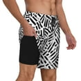 thumbnail image 3 of Daiia Weave Geometric Mens Swim Trunks Swim Shorts Quick Dry Swim Shorts with Mesh Lining Pockets-Large, 3 of 9