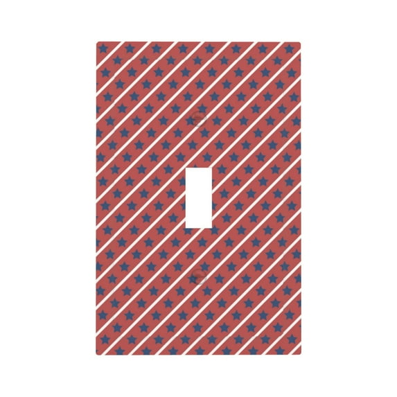 DouZhe 1-Gang Toggle Switch Wallplate, Patriotic American Flag Stars Stripes Decorative Wall Plates