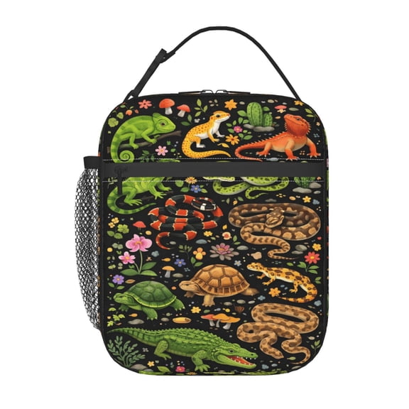 Reptile Collection Lunch Bag Portable Thermal Lunch Box for Men and Women