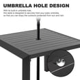 thumbnail image 2 of Nuu Garden Outdoor Aluminum Dining Table 35’’ Square Table with Powder-Coated Finish, Open-Slatted Tabletop and 2’’ Umbrella Hole, Garden Patio Table for 4 People, Black, 2 of 9