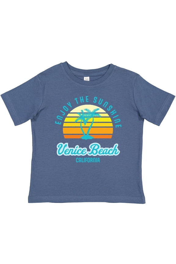 Summer Enjoy the Sunshine Venice Beach California in Blue Boys or Girls Baby T-Shirt