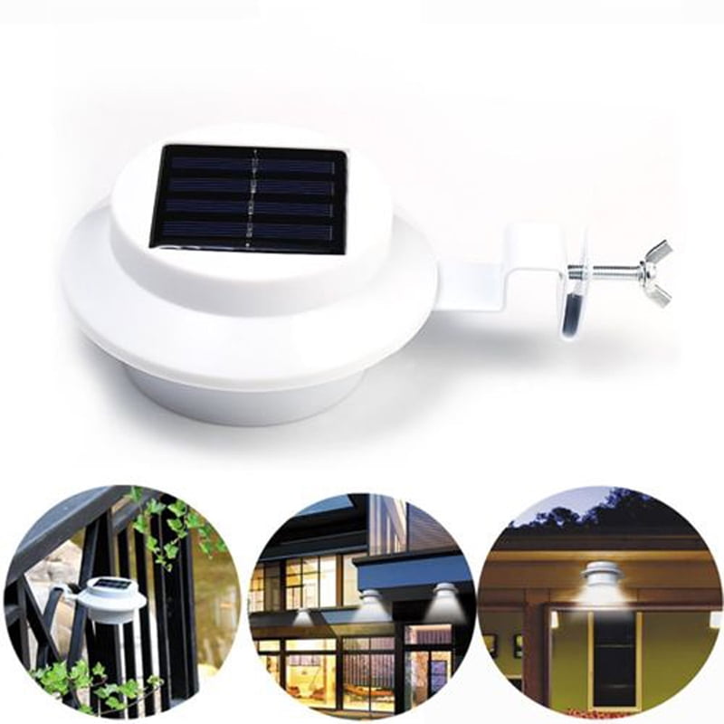Solar-Powered Automatic LED Mounted Gutter Night Light Roof Outdoor Garden Yard 