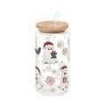 thumbnail image 5 of 2pcs Christmas Glass Cups 16 oz Xmas Mason Jars with Lids & Straws Cute Colored Xmas Mugs for Water Juice Milk Christmas Gifts - E, 5 of 7