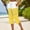 Yellow, variant on Zysthvn Casual Womens Capris Cropped Straight Leg Summer Polka Dot Striped Pants Women Drawstring with Pockets Button Loose