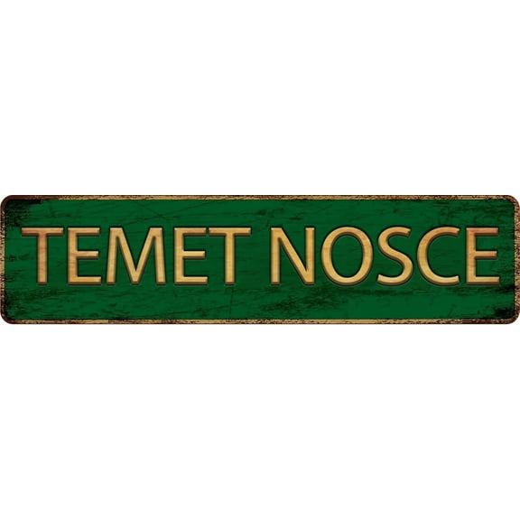 Vintage Metal Tin Sign TEMET NOSCE 4x16 inch,Street Sign for Home,Restaurant,Bar,Cafe,Garage - Retro Wall Decor Plaque