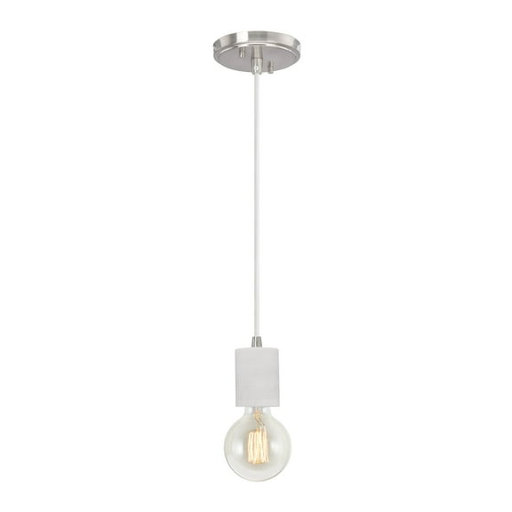 Aspen Creative 61101-11 Adjustable One-Light Hanging Mini Pendant Ceiling Light, Transitional Design in White Marble Finish, 4 5/8" Wide
