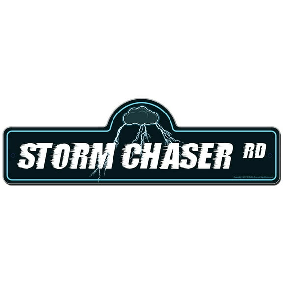 Storm Chaser Street Sign | Indoor/Outdoor | Funny Home Décor for Garages, Living Rooms, Bedroom, Offices | SignMission personalized gift