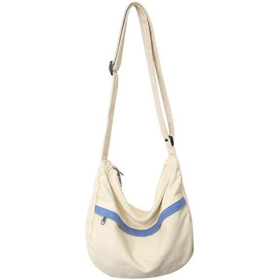 Canvas Messenger Bag Hobo Crossbody Bag for Women Shoulder Tote Handbag Vintage Aesthetic Travel Work