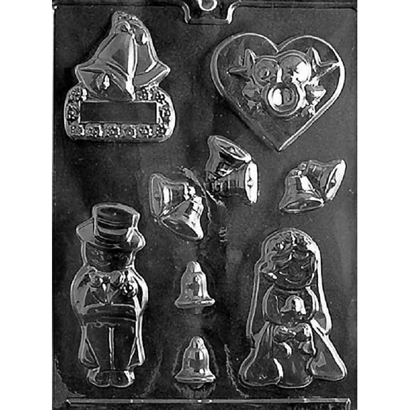 Grandmama's Goodies W005 Wedding Assortment Wedding Shower Chocolate Candy Soap Mold with Exclusive Molding Instructions