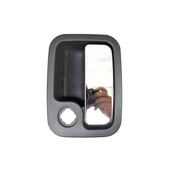 PT Auto Warehouse KN-3011MA-FL - Exterior Outside Door Handle, Chrome Lever with Textured Black - Front Left Driver Side For Kenworth/Peterbilt