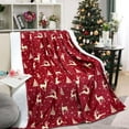 thumbnail image 2 of Christmas Reindeer Throw Blanket 50x60 Inch Merry Christmas Red Blankets Soft Lightweight Cozy Plush Blanket for Holiday Xmas Christmas Decor Gifts, 2 of 6