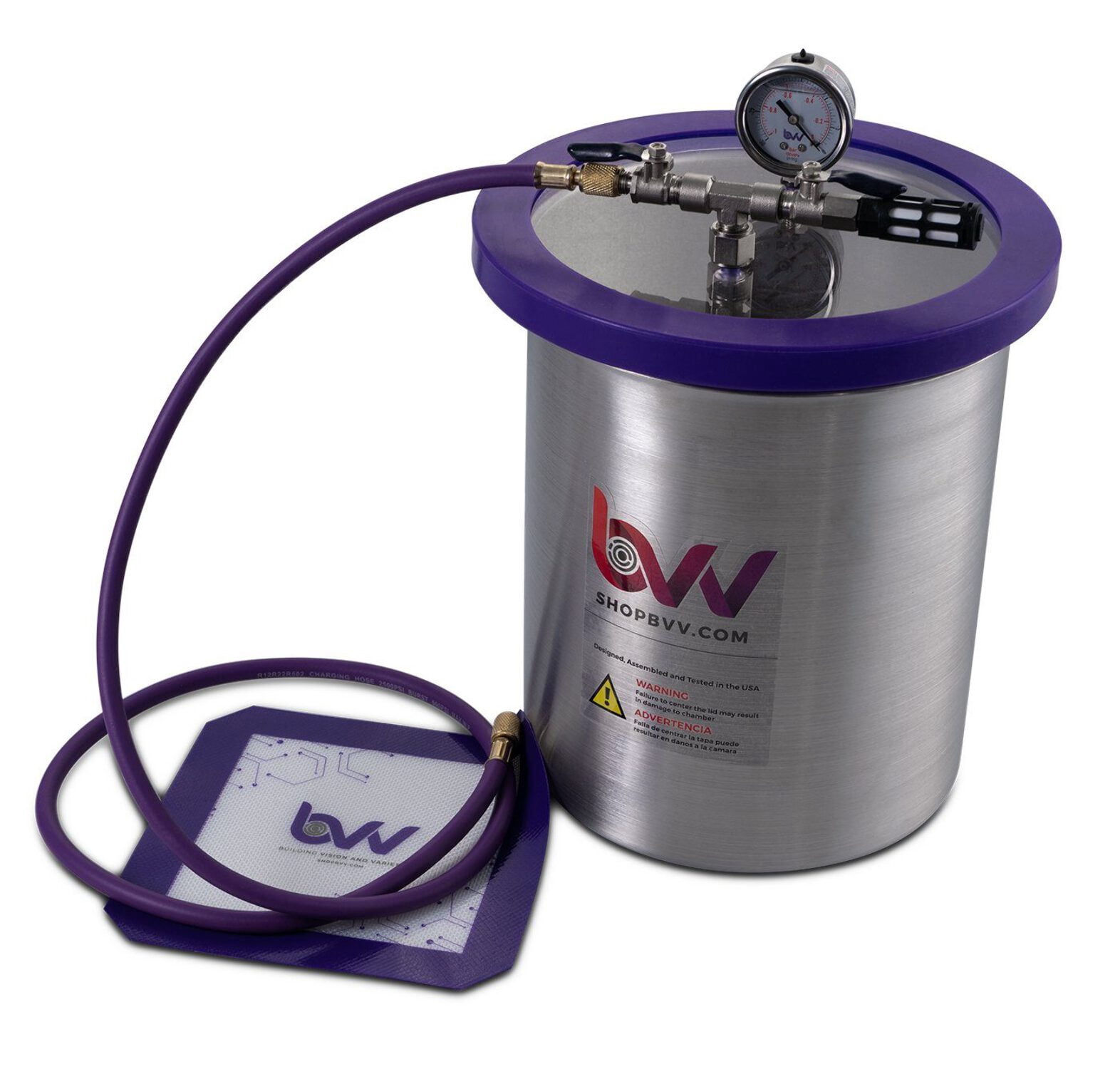BVV 3 Gallon Stainless Steel Vacuum Chamber and Pump Kit