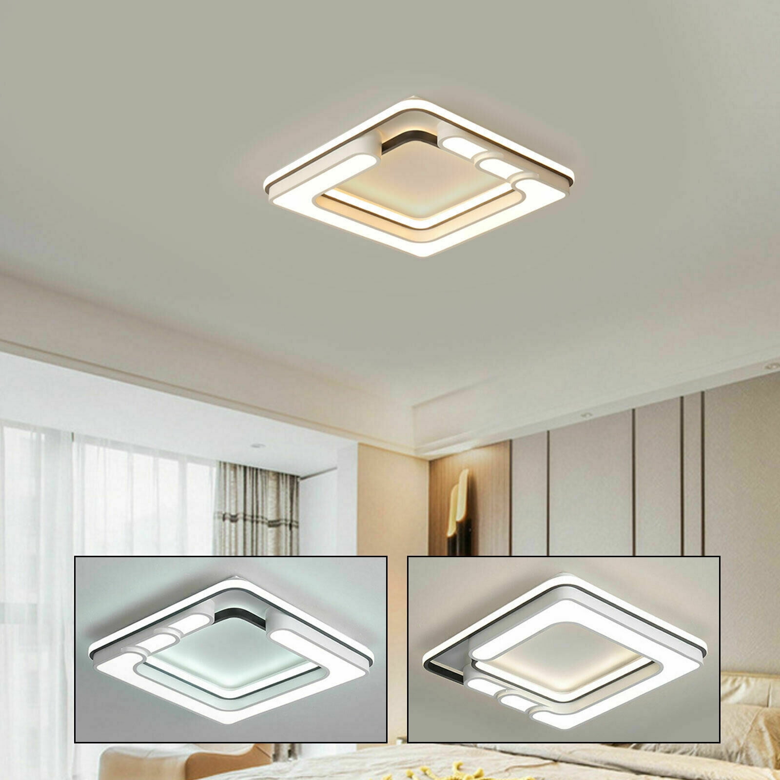 MONIPA LED Ceiling Light, Remote Control Ceiling Light Fixture LED 32W Dimmable Close to Ceiling Lights Flush Mount 15.7Inch Night Lamp