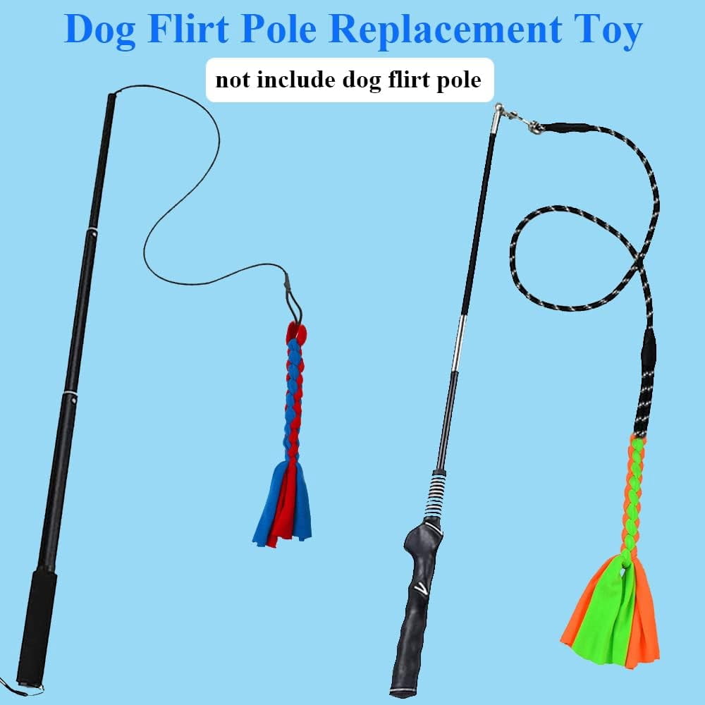 2 Pack Dog Fleece Rope Toy for Dog Chase and Tug Pet Interactive Cotton Chew Toy Dog Tether Lure Toy Dog Flirt Pole Replacement Toys to Outdoor Exercise & Training