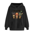 thumbnail image 3 of BiZtdJrK Halloween Hoodies for Women Pumpkin Graphic Long Sleeve Hoodie Pullover Fashion Cute Sweatshirt Teen Girl Clothes with Pocket Black S, 3 of 6