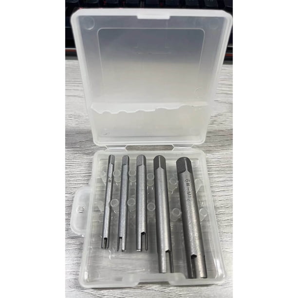 Juego de extractores de machos rotos | Kit extractor de tornillos para quitar pernos y espárragos dañados | Juego de herramientas de machos y terrajas para metalurgia y reparación de automóviles