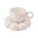 thumbnail image 1 of Juego de taza y platillo de café con flores Juego de taza y platillo lindo Taza de café de cerámica con platillo de girasol Latte Blanco, 1 of 5