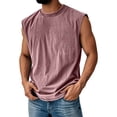 thumbnail image 2 of Dresfit Tank Tops Mens Cut Off Crew Neck Sleeveless Shirts Washed Distressed Hawaiian Shirt Summer 2026 Solid Color Muscle Fit Oversized Vintage Basic Tees Pink L, 2 of 4