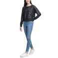 thumbnail image 2 of CALVIN KLEIN JEANS Allover Sequin Pullover Top Black Medium B4HP NO TAGS, 2 of 3
