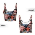 thumbnail image 5 of Fotbe Rose Flowers Pattern Womens' Sports Bra Longline Wirefree Padded with Medium Support Sports Moisture-Wicking Workou Vest,Tank Top-Small, 5 of 9